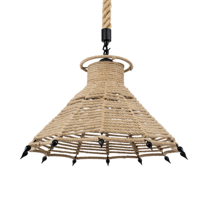 GLOBOSTAR® OZERO 01603 Boho Κρεμαστό Φωτιστικό Οροφής με Ντουί 1 x E27 AC 220-240V IP20 - Μπεζ & Μαύρο - Μ41 x Π41 x Y28cm GLOBOSTAR® OZERO 01603 Boho Κρεμαστό Φωτιστικό Οροφής με Ντουί 1 x E27 AC 220-240V IP20 - Μπεζ & Μαύρο - Μ41 x Π41 x Y28cm