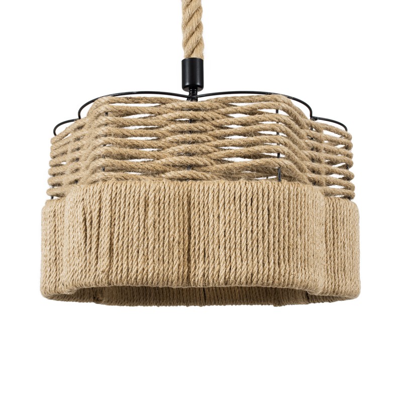 GLOBOSTAR® TONDO 01604 Boho Κρεμαστό Φωτιστικό Οροφής με Ντουί 1 x E27 AC 220-240V IP20 - Μπεζ & Μαύρο - Μ38 x Π38 x Y21cm GLOBOSTAR® TONDO 01604 Boho Κρεμαστό Φωτιστικό Οροφής με Ντουί 1 x E27 AC 220-240V IP20 - Μπεζ & Μαύρο - Μ38 x Π38 x Y21cm