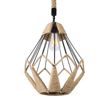 GLOBOSTAR® CONICAL 01617 Vintage Κρεμαστό Φωτιστικό Οροφής με Ντουί 1 x E27 AC 220-240V IP20 - Μαύρο & Μπεζ - Μ30 x Π30 x Υ40cm GLOBOSTAR® CONICAL 01617 Vintage Κρεμαστό Φωτιστικό Οροφής με Ντουί 1 x E27 AC 220-240V IP20 - Μαύρο & Μπεζ - Μ30 x Π30 x Υ40cm