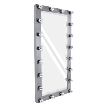 GloboStar® MAKEUP MIRROR-160x80-6 Μοντέρνος Καθρέπτης Μακιγιάζ με Πλαίσιο Φυσικού Ξύλου με Διακόπτη On/Off 20 x E27 AC220-240V - Μ80 x Π7 x Υ160cm - Γκρι Ανθρακί GloboStar® MAKEUP MIRROR-160x80-6 Μοντέρνος Καθρέπτης Μακιγιάζ με Πλαίσιο Φυσικού Ξύλου με Διακόπτη On/Off 20 x E27 AC220-240V - Μ80 x Π7 x Υ160cm - Γκρι Ανθρακί