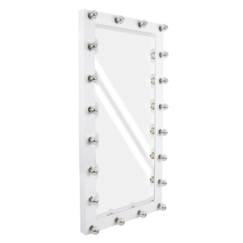 GloboStar® MAKEUP MIRROR-160x80-4 Μοντέρνος Καθρέπτης Μακιγιάζ με Πλαίσιο Φυσικού Ξύλου με Διακόπτη On/Off 20 x E27 AC220-240V - Μ80 x Π7 x Υ160cm - Λευκή Λάκα GloboStar® MAKEUP MIRROR-160x80-4 Μοντέρνος Καθρέπτης Μακιγιάζ με Πλαίσιο Φυσικού Ξύλου με Διακόπτη On/Off 20 x E27 AC220-240V - Μ80 x Π7 x Υ160cm - Λευκή Λάκα