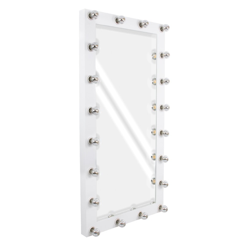GloboStar® MAKEUP MIRROR-160x80-4 Μοντέρνος Καθρέπτης Μακιγιάζ με Πλαίσιο Φυσικού Ξύλου με Διακόπτη On/Off 20 x E27 AC220-240V - Μ80 x Π7 x Υ160cm - Λευκή Λάκα GloboStar® MAKEUP MIRROR-160x80-4 Μοντέρνος Καθρέπτης Μακιγιάζ με Πλαίσιο Φυσικού Ξύλου με Διακόπτη On/Off 20 x E27 AC220-240V - Μ80 x Π7 x Υ160cm - Λευκή Λάκα