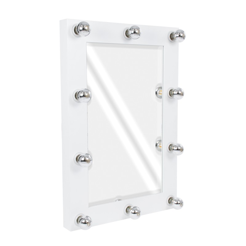 GloboStar® MAKEUP MIRROR-60x90-4 Μοντέρνος Καθρέπτης Μακιγιάζ με Πλαίσιο Φυσικού Ξύλου με Διακόπτη On/Off 10 x E27 AC220-240V - Μ60 x Π7 x Υ90cm - Λευκή Λάκα GloboStar® MAKEUP MIRROR-60x90-4 Μοντέρνος Καθρέπτης Μακιγιάζ με Πλαίσιο Φυσικού Ξύλου με Διακόπτη On/Off 10 x E27 AC220-240V - Μ60 x Π7 x Υ90cm - Λευκή Λάκα