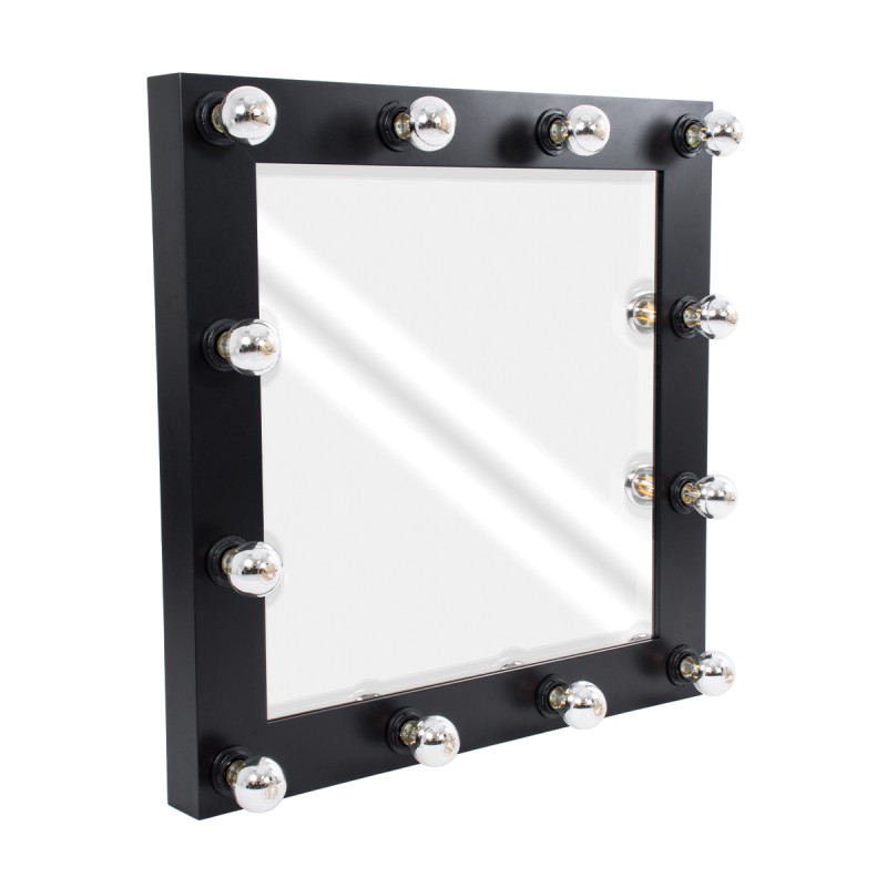 GloboStar® MAKEUP MIRROR-80x80-5 Μοντέρνος Καθρέπτης Μακιγιάζ με Πλαίσιο Φυσικού Ξύλου με Διακόπτη On/Off 12 x E27 AC220-240V - Μ80 x Π7 x Υ80cm - Μαύρος Έβενος GloboStar® MAKEUP MIRROR-80x80-5 Μοντέρνος Καθρέπτης Μακιγιάζ με Πλαίσιο Φυσικού Ξύλου με Διακόπτη On/Off 12 x E27 AC220-240V - Μ80 x Π7 x Υ80cm - Μαύρος Έβενος