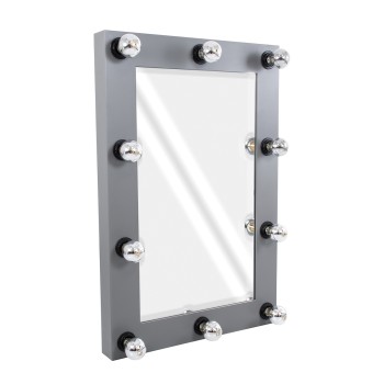 GloboStar® MAKEUP MIRROR-60x90-6 Μοντέρνος Καθρέπτης Μακιγιάζ με Πλαίσιο Φυσικού Ξύλου με Διακόπτη On/Off 10 x E27 AC220-240V - Μ60 x Π7 x Υ90cm - Γκρι Ανθρακί GloboStar® MAKEUP MIRROR-60x90-6 Μοντέρνος Καθρέπτης Μακιγιάζ με Πλαίσιο Φυσικού Ξύλου με Διακόπτη On/Off 10 x E27 AC220-240V - Μ60 x Π7 x Υ90cm - Γκρι Ανθρακί