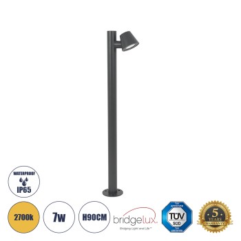 GloboStar® GARDENIA 60507 Φωτιστικό Κήπου - Κολωνάκι Αρχιτεκτονικού Φωτισμού Εξωτερικού Χώρου LED 7W 700lm 60° AC220-240V Αδιάβροχο IP65 - Σώμα Αλουμινίου & Tempered Glass - Μ12 x Π18 x Υ90cm - Θερμό Λευκό 2700K - Γκρι Ανθρακί - Bridgelux Chip - 5 Yea GloboStar® GARDENIA 60507 Φωτιστικό Κήπου - Κολωνάκι Αρχιτεκτονικού Φωτισμού Εξωτερικού Χώρου LED 7W 700lm 60° AC220-240V Αδιάβροχο IP65 - Σώμα Αλουμινίου & Tempered Glass - Μ12 x Π18 x Υ90cm - Θερμό Λευκό 2700K - Γκρι Ανθρακί - Bridgelux Chip - 5 Yea
