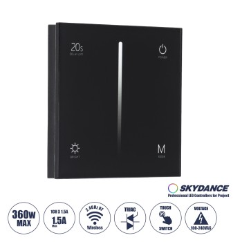 GloboStar® 71453 S1-T SKYDANCE AC Smart RF 2.4Ghz & Αφής - Touch Triac Dimming AC100-240V σε AC100-240V 1 x 1.5A 360W - Max 1.5A 360W - IP20 - Μαύρο Σώμα - Μ8.5 x Π8.5 x Υ3.2cm - 5 Years Warranty GloboStar® 71453 S1-T SKYDANCE AC Smart RF 2.4Ghz & Αφής - Touch Triac Dimming AC100-240V σε AC100-240V 1 x 1.5A 360W - Max 1.5A 360W - IP20 - Μαύρο Σώμα - Μ8.5 x Π8.5 x Υ3.2cm - 5 Years Warranty