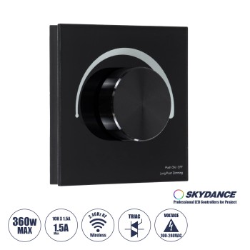 GloboStar® 71455 S1-K SKYDANCE AC Smart RF 2.4Ghz & Ροοστάτη - Push ON/OFF Triac Dimming AC100-240V σε AC100-240V 1 x 1.5A 360W - Max 1.5A 360W - IP20 - Μαύρο Σώμα - Μ8.5 x Π8.5 x Υ5cm - 5 Years Warranty GloboStar® 71455 S1-K SKYDANCE AC Smart RF 2.4Ghz & Ροοστάτη - Push ON/OFF Triac Dimming AC100-240V σε AC100-240V 1 x 1.5A 360W - Max 1.5A 360W - IP20 - Μαύρο Σώμα - Μ8.5 x Π8.5 x Υ5cm - 5 Years Warranty