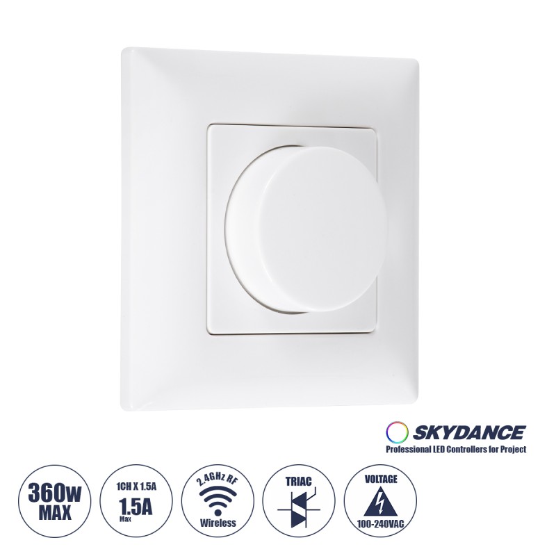 GloboStar® 71456 KS SKYDANCE AC Smart RF 2.4Ghz & Ροοστάτη Triac Dimming AC100-240V σε AC100-240V 1 x 1.5A 360W - Max 1.5A 360W - IP20 - Λευκό Σώμα - Μ8.5 x Π8.5 x Υ5.2cm - 5 Years Warranty GloboStar® 71456 KS SKYDANCE AC Smart RF 2.4Ghz & Ροοστάτη Triac Dimming AC100-240V σε AC100-240V 1 x 1.5A 360W - Max 1.5A 360W - IP20 - Λευκό Σώμα - Μ8.5 x Π8.5 x Υ5.2cm - 5 Years Warranty