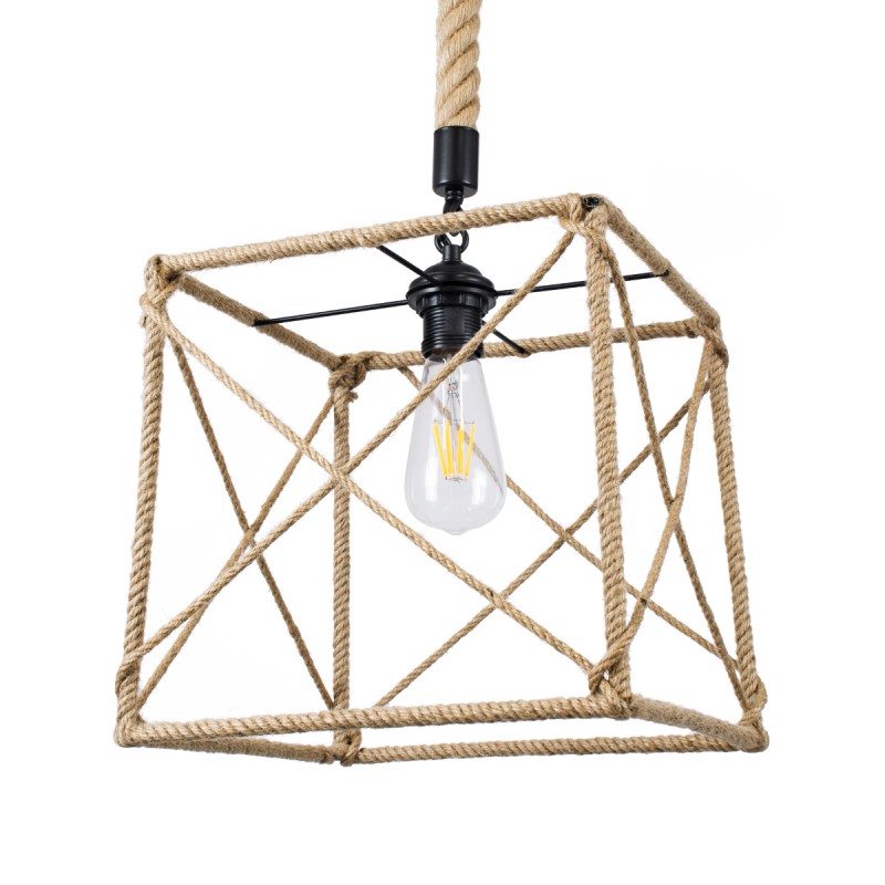 GLOBOSTAR® POLISHED 01616 Vintage Κρεμαστό Φωτιστικό Οροφής με Ντουί 1 x E27 AC 220-240V IP20 - Μαύρο & Μπεζ - Μ30 x Π30 x Υ30cm GLOBOSTAR® POLISHED 01616 Vintage Κρεμαστό Φωτιστικό Οροφής με Ντουί 1 x E27 AC 220-240V IP20 - Μαύρο & Μπεζ - Μ30 x Π30 x Υ30cm