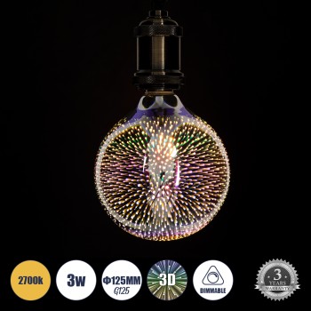 GLOBOSTAR® BUBBLE 99271 Λάμπα E27 G125 LED 3W 201lm 360° AC 220-240V IP20 Θερμό Λευκό 2700K Dimmable - Long Filament Chip - Galaxy Mirror Εφέ - Μ12.5 x Π12.5 x Υ18cm - 3 Χρόνια Εγγύηση GLOBOSTAR® BUBBLE 99271 Λάμπα E27 G125 LED 3W 201lm 360° AC 220-240V IP20 Θερμό Λευκό 2700K Dimmable - Long Filament Chip - Galaxy Mirror Εφέ - Μ12.5 x Π12.5 x Υ18cm - 3 Χρόνια Εγγύηση