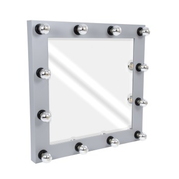 GloboStar® MAKEUP MIRROR-80x80-3 Μοντέρνος Καθρέπτης Μακιγιάζ με Πλαίσιο Φυσικού Ξύλου με Διακόπτη On/Off 12 x E27 AC220-240V - Μ80 x Π7 x Υ80cm - Γκρι Τσιμέντου GloboStar® MAKEUP MIRROR-80x80-3 Μοντέρνος Καθρέπτης Μακιγιάζ με Πλαίσιο Φυσικού Ξύλου με Διακόπτη On/Off 12 x E27 AC220-240V - Μ80 x Π7 x Υ80cm - Γκρι Τσιμέντου
