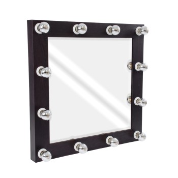 GloboStar® MAKEUP MIRROR-80x80-2 Μοντέρνος Καθρέπτης Μακιγιάζ με Πλαίσιο Φυσικού Ξύλου με Διακόπτη On/Off 12 x E27 AC220-240V - Μ80 x Π7 x Υ80cm - Καφέ Wenge GloboStar® MAKEUP MIRROR-80x80-2 Μοντέρνος Καθρέπτης Μακιγιάζ με Πλαίσιο Φυσικού Ξύλου με Διακόπτη On/Off 12 x E27 AC220-240V - Μ80 x Π7 x Υ80cm - Καφέ Wenge