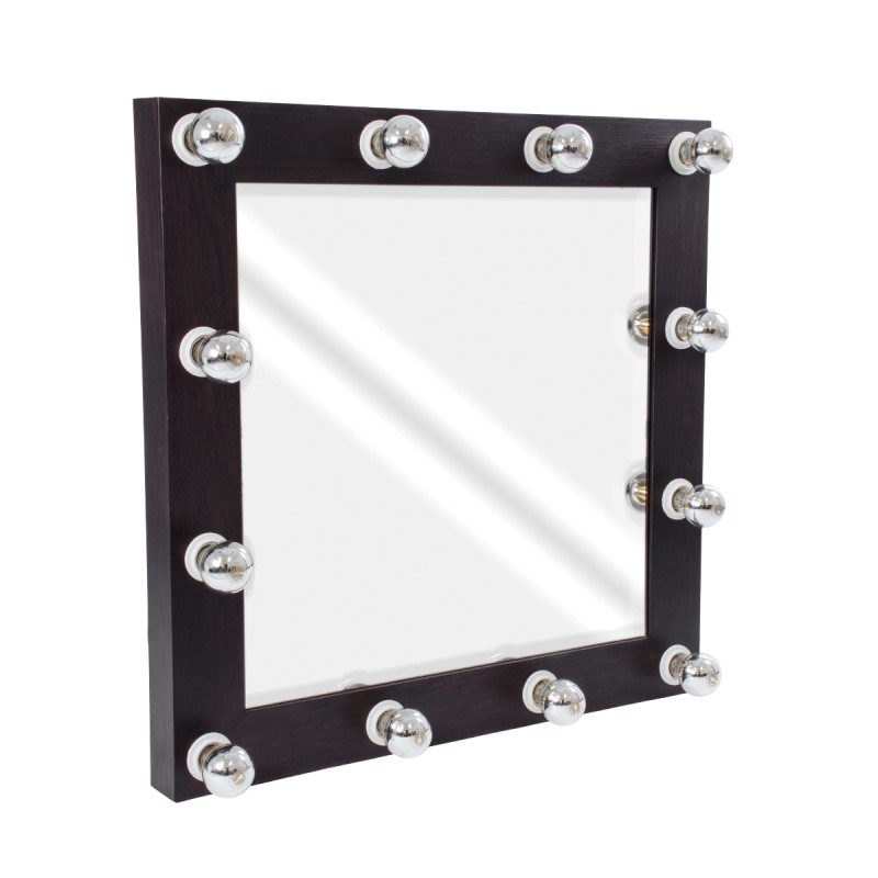 GloboStar® MAKEUP MIRROR-80x80-2 Μοντέρνος Καθρέπτης Μακιγιάζ με Πλαίσιο Φυσικού Ξύλου με Διακόπτη On/Off 12 x E27 AC220-240V - Μ80 x Π7 x Υ80cm - Καφέ Wenge GloboStar® MAKEUP MIRROR-80x80-2 Μοντέρνος Καθρέπτης Μακιγιάζ με Πλαίσιο Φυσικού Ξύλου με Διακόπτη On/Off 12 x E27 AC220-240V - Μ80 x Π7 x Υ80cm - Καφέ Wenge