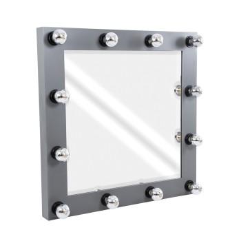 GloboStar® MAKEUP MIRROR-80x80-6 Μοντέρνος Καθρέπτης Μακιγιάζ με Πλαίσιο Φυσικού Ξύλου με Διακόπτη On/Off 12 x E27 AC220-240V - Μ80 x Π7 x Υ80cm - Γκρι Ανθρακί GloboStar® MAKEUP MIRROR-80x80-6 Μοντέρνος Καθρέπτης Μακιγιάζ με Πλαίσιο Φυσικού Ξύλου με Διακόπτη On/Off 12 x E27 AC220-240V - Μ80 x Π7 x Υ80cm - Γκρι Ανθρακί