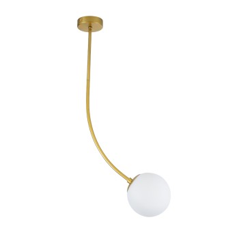 GLOBOSTAR® DRIZZLE 00921 Μοντέρνο Φωτιστικό Οροφής με Ντουί 1 x E27 AC 220-240V IP20 - Λευκό & Χρυσό - Μ15 x Π15 x Υ100cm GLOBOSTAR® DRIZZLE 00921 Μοντέρνο Φωτιστικό Οροφής με Ντουί 1 x E27 AC 220-240V IP20 - Λευκό & Χρυσό - Μ15 x Π15 x Υ100cm