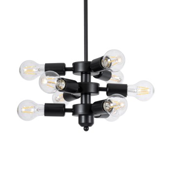 GLOBOSTAR® DELIR 01035 Μοντέρνο Φωτιστικό Οροφής με Ντουί 9 x E27 AC 220-240V IP20 - Μαύρο - Μ24 x Π24 x Υ23cm GLOBOSTAR® DELIR 01035 Μοντέρνο Φωτιστικό Οροφής με Ντουί 9 x E27 AC 220-240V IP20 - Μαύρο - Μ24 x Π24 x Υ23cm