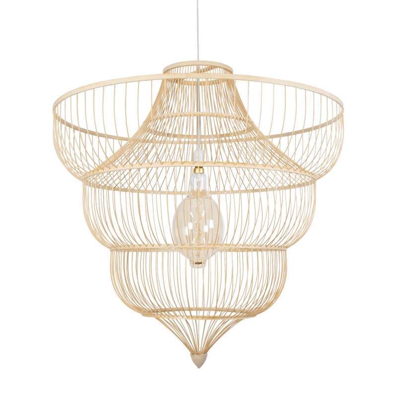 GLOBOSTAR® HIBISCUS 01781 Boho Κρεμαστό Φωτιστικό Οροφής με Ντουί 1 x E27 AC 220-240V IP20 - Μπεζ - Μ100 x Π100 x Υ100cm