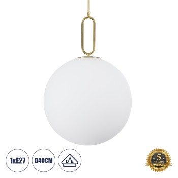 GLOBOSTAR® BELLISSIMO 61488 Μοντέρνο Κρεμαστό Φωτιστικό Οροφής με Ντουί 1 x E27 AC 220-240V IP20 - Λευκό & Χρυσό Πλατίνα - Μ40 x Π40 x Υ62cm GLOBOSTAR® BELLISSIMO 61488 Μοντέρνο Κρεμαστό Φωτιστικό Οροφής με Ντουί 1 x E27 AC 220-240V IP20 - Λευκό & Χρυσό Πλατίνα - Μ40 x Π40 x Υ62cm
