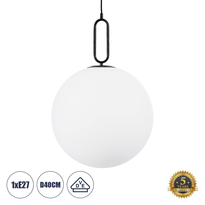 GLOBOSTAR® BELLISSIMO 61491 Μοντέρνο Κρεμαστό Φωτιστικό Οροφής με Ντουί 1 x E27 AC 220-240V IP20 - Λευκό & Μαύρο - Μ40 x Π40 x Υ62cm GLOBOSTAR® BELLISSIMO 61491 Μοντέρνο Κρεμαστό Φωτιστικό Οροφής με Ντουί 1 x E27 AC 220-240V IP20 - Λευκό & Μαύρο - Μ40 x Π40 x Υ62cm