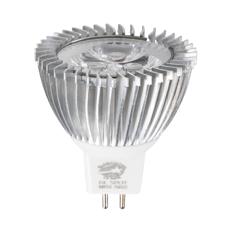 GLOBOSTAR® TRIBOO 76022 Σποτ GU5.3 MR16 LED 3W 260lm 30° DC 12V IP20 Θερμό Λευκό 2700K - Μ5 x Π5 x Υ5.2cm - 3 Χρόνια Εγγύηση