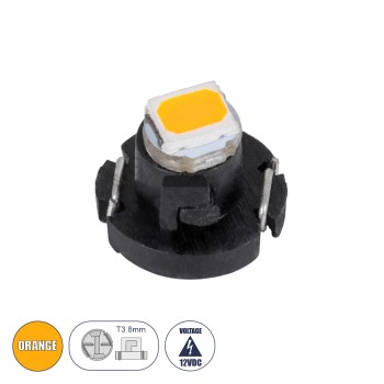 GLOBOSTAR® T3 81006 Λάμπα T3 8mm B8.5d LED 0.12W 30lm 120° DC 12V IP20 Πορτοκαλί - 1 x Epistar SMD1210 Chip - Μ0.8 x Π0.8 x Υ0.7cm - 1 Χρόνο Εγγύηση GLOBOSTAR® T3 81006 Λάμπα T3 8mm B8.5d LED 0.12W 30lm 120° DC 12V IP20 Πορτοκαλί - 1 x Epistar SMD1210 Chip - Μ0.8 x Π0.8 x Υ0.7cm - 1 Χρόνο Εγγύηση