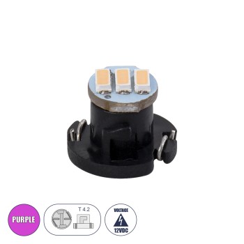 GloboStar® T4.2 81014 Λάμπα Αυτοκινήτου LED 3xSMD4014 0.6W 120lm 120° DC 12-16V  IP20 Μ1 x Π1 x Υ0.8cm Ροζ GloboStar® T4.2 81014 Λάμπα Αυτοκινήτου LED 3xSMD4014 0.6W 120lm 120° DC 12-16V  IP20 Μ1 x Π1 x Υ0.8cm Ροζ