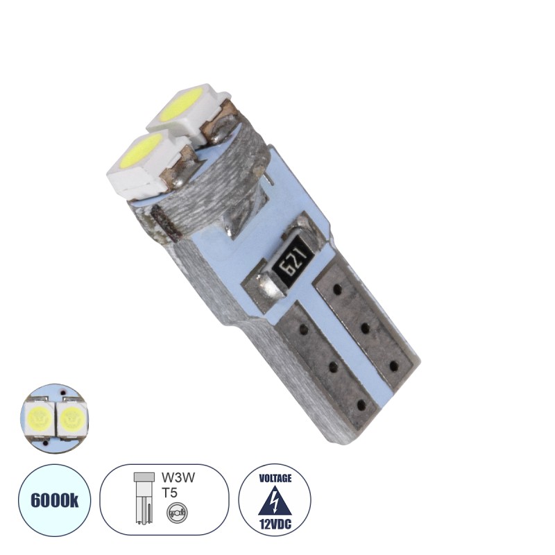 GloboStar® T5 81022 Λάμπα Αυτοκινήτου LED 2xSMD1210 0.6W 90lm 120° DC 12-16V IP20 Φ0.7 x Υ1.7cm Ψυχρό Λευκό 6000K GloboStar® T5 81022 Λάμπα Αυτοκινήτου LED 2xSMD1210 0.6W 90lm 120° DC 12-16V IP20 Φ0.7 x Υ1.7cm Ψυχρό Λευκό 6000K
