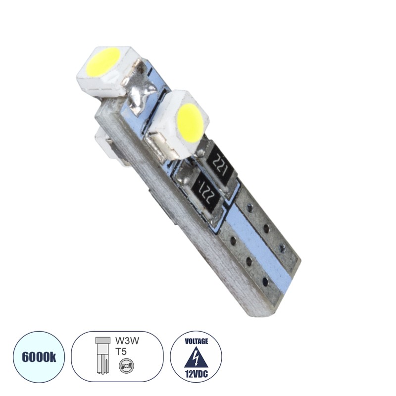 GloboStar® T5 81029 Λάμπα Αυτοκινήτου LED 3xSMD1210 0.48W 18lm 360° DC 12-16V IP20 Φ0.6 x Υ2cm Ψυχρό Λευκό 6000K GloboStar® T5 81029 Λάμπα Αυτοκινήτου LED 3xSMD1210 0.48W 18lm 360° DC 12-16V IP20 Φ0.6 x Υ2cm Ψυχρό Λευκό 6000K