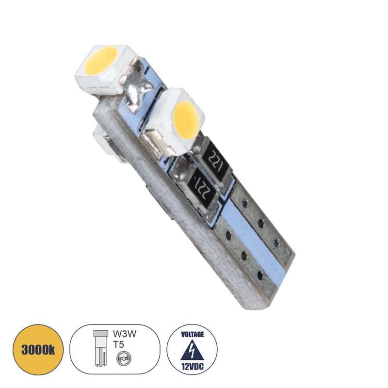 GloboStar® T5 81030 Λάμπα Αυτοκινήτου LED 3xSMD1210 0.48W 18lm 360° DC 12-16V IP20 Φ0.6 x Υ2cm Θερμό Λευκό 3000K GloboStar® T5 81030 Λάμπα Αυτοκινήτου LED 3xSMD1210 0.48W 18lm 360° DC 12-16V IP20 Φ0.6 x Υ2cm Θερμό Λευκό 3000K