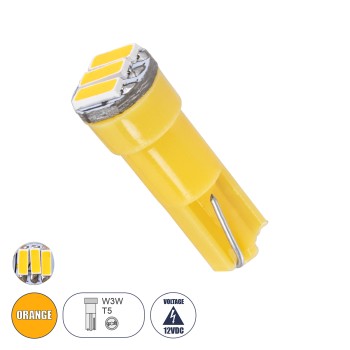 GloboStar® T5 81041 Λάμπα Αυτοκινήτου LED 3xSMD4014 0.9W 120lm 120° DC 12-16V IP20 Φ0.6 x Υ1.8cm Πορτοκαλί GloboStar® T5 81041 Λάμπα Αυτοκινήτου LED 3xSMD4014 0.9W 120lm 120° DC 12-16V IP20 Φ0.6 x Υ1.8cm Πορτοκαλί