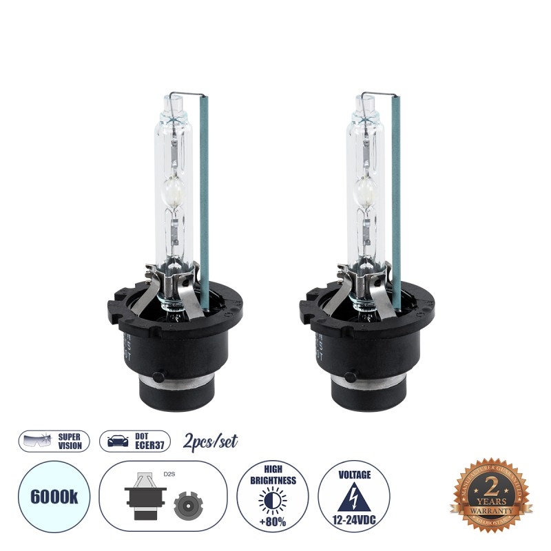 GLOBOSTAR® HID 84042 Λάμπα Xenon D2S/D2C Super Vision Υψηλής Φωτεινότητας +80% CANbus DOT ECER37 55W/110W 5000lm/10000lm 360° DC 12-24V Αδιάβροχο IP65 Ψυχρό Λευκό 6000K - Μ3.2 x Π3.2 x Υ7.5cm - Πακέτο 2 Τεμαχίων - 2 Χρόνια Εγγύηση GLOBOSTAR® HID 84042 Λάμπα Xenon D2S/D2C Super Vision Υψηλής Φωτεινότητας +80% CANbus DOT ECER37 55W/110W 5000lm/10000lm 360° DC 12-24V Αδιάβροχο IP65 Ψυχρό Λευκό 6000K - Μ3.2 x Π3.2 x Υ7.5cm - Πακέτο 2 Τεμαχίων - 2 Χρόνια Εγγύηση