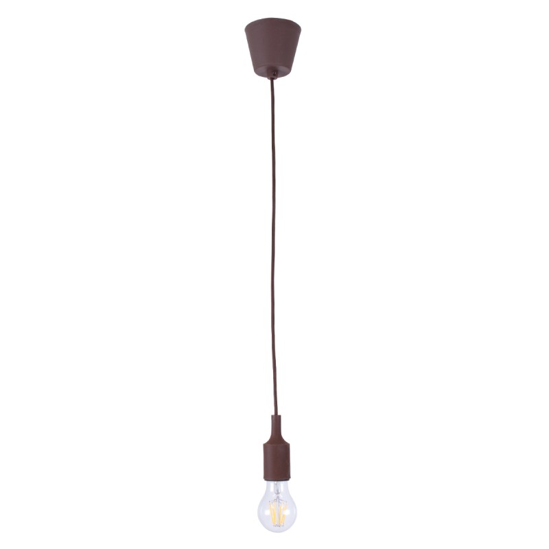 GLOBOSTAR® CABLITO 61561 Μοντέρνο Κρεμαστό Φωτιστικό Οροφής με Ντουί 1 x E27 AC 220-240V IP20 - Καφέ - Μ4 x Π4 x Υ110cm