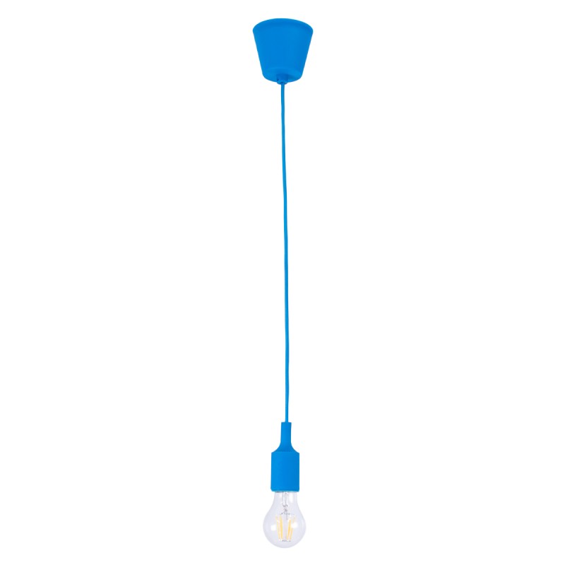 GLOBOSTAR® CABLITO 61558 Μοντέρνο Κρεμαστό Φωτιστικό Οροφής με Ντουί 1 x E27 AC 220-240V IP20 - Μπλε - Μ4 x Π4 x Υ110cm