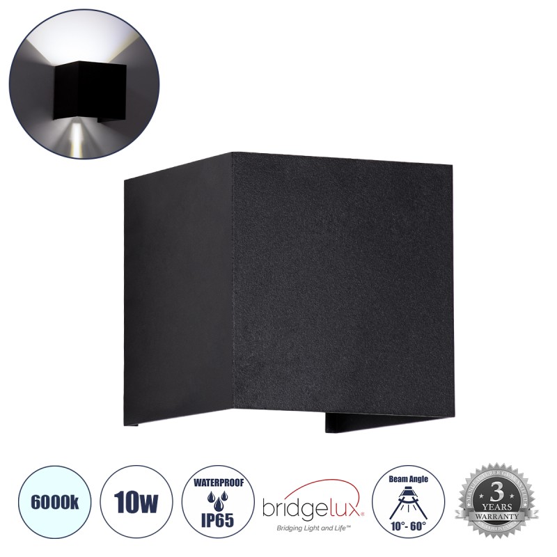 GLOBOSTAR® AXIS-S 60568 Μοντέρνο Φωτιστικό Τοίχου - Απλίκα LED 10W 1250lm 5°/60° AC 220-240V Αδιάβροχο IP65 Ψυχρό Λευκό 6000K - Bridgelux COB Chip & TÜV SÜD Driver - Μαύρο Ματ - Μ10 x Π10 x Υ10cm - 5 Χρόνια Εγγύηση GLOBOSTAR® AXIS-S 60568 Μοντέρνο Φωτιστικό Τοίχου - Απλίκα LED 10W 1250lm 5°/60° AC 220-240V Αδιάβροχο IP65 Ψυχρό Λευκό 6000K - Bridgelux COB Chip & TÜV SÜD Driver - Μαύρο Ματ - Μ10 x Π10 x Υ10cm - 5 Χρόνια Εγγύηση