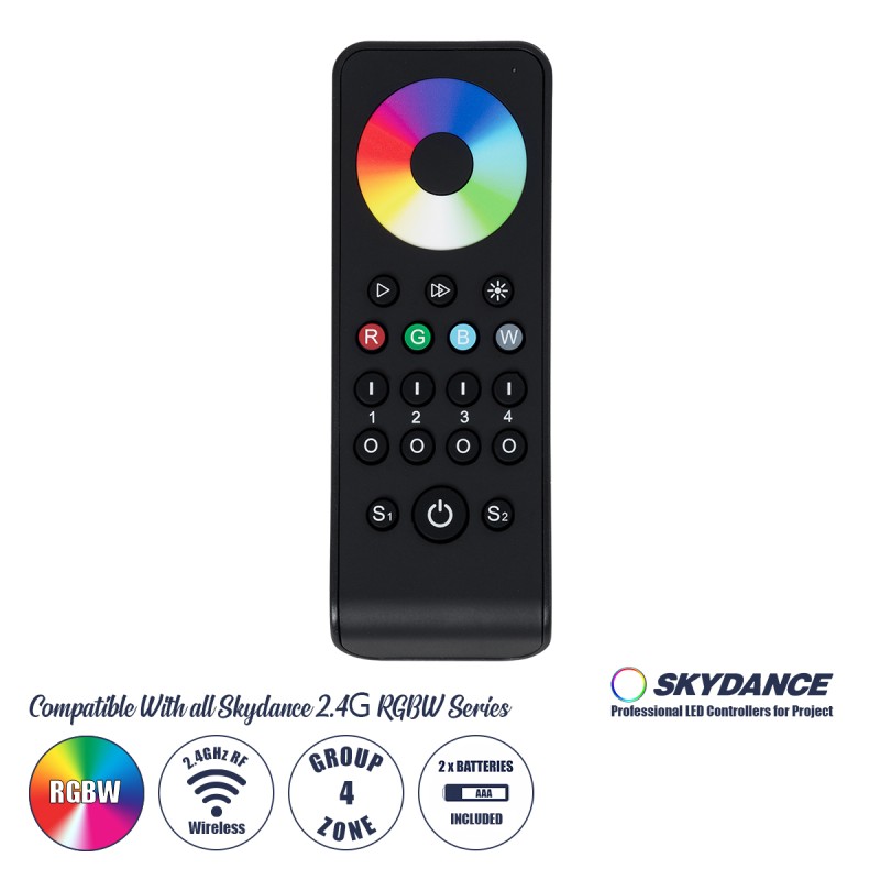 GloboStar® 71563 RS4 SKYDANCE Ασύρματο Χειριστήριο Αφής RF 2.4Ghz 4 Group για όλα τα RGB/RGBW SKYDANCE Controller DC 3V 2 x AAA - IP20 Μαύρο Μ14 x Π5 x Υ1.9cm - 5 Years Warranty GloboStar® 71563 RS4 SKYDANCE Ασύρματο Χειριστήριο Αφής RF 2.4Ghz 4 Group για όλα τα RGB/RGBW SKYDANCE Controller DC 3V 2 x AAA - IP20 Μαύρο Μ14 x Π5 x Υ1.9cm - 5 Years Warranty
