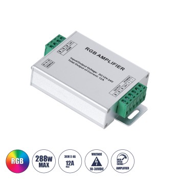 GloboStar® 73392 DC Power & Signal High Speed Amplifier Ενισχυτής Ισχύος & Σήματος Υψηλών Ταχυτήτων 3 Καναλιών DC 12-24V 3 x 4A 96W - Max 12A 288W - IP20 RGB Μ10.5 x Π6.5 x Υ2.5cm - 2 Years Warranty GloboStar® 73392 DC Power & Signal High Speed Amplifier Ενισχυτής Ισχύος & Σήματος Υψηλών Ταχυτήτων 3 Καναλιών DC 12-24V 3 x 4A 96W - Max 12A 288W - IP20 RGB Μ10.5 x Π6.5 x Υ2.5cm - 2 Years Warranty