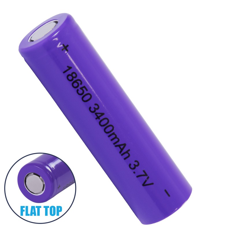 GloboStar® 79097 Επαναφορτιζόμενη Μπαταρία Λιθίου 18650 FLAT PIN 3400mAh Li-ion 3.7V 12.6Wh GloboStar® 79097 Επαναφορτιζόμενη Μπαταρία Λιθίου 18650 FLAT PIN 3400mAh Li-ion 3.7V 12.6Wh
