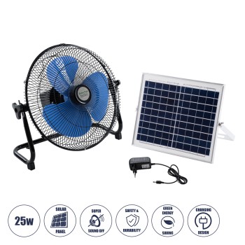 GloboStar® SOLARO-FAN 85351 Solar Fan Αυτόνομος Ηλιακός Επιδαπέδιος Ανεμιστήρας 25W 2 Λειτουργιών Ρεύματος με AC 220-240V ή με Φωτοβολταϊκό Panel 9V 12W & Επαναφορτιζόμενη Μπαταρία Li-ion 7.4V 4400mAh - 12 Ταχύτητες - Ενσωματωμένο USB 2.0 Charger Συσκ GloboStar® SOLARO-FAN 85351 Solar Fan Αυτόνομος Ηλιακός Επιδαπέδιος Ανεμιστήρας 25W 2 Λειτουργιών Ρεύματος με AC 220-240V ή με Φωτοβολταϊκό Panel 9V 12W & Επαναφορτιζόμενη Μπαταρία Li-ion 7.4V 4400mAh - 12 Ταχύτητες - Ενσωματωμένο USB 2.0 Charger Συσκ