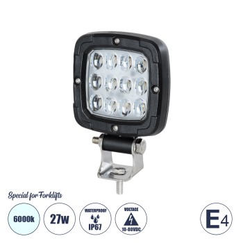 GloboStar® 85454 E4 Mark Vehicle & Forklift Work Lights - Φώτα Εργασίας για Οχήματα Περονοφόρα - Κλάρκ LED 27W DC 10-80V Αδιάβροχο IP67 Ψυχρό Λευκό 6000K Μ9.5 x Π3 x Υ13.5cm GloboStar® 85454 E4 Mark Vehicle & Forklift Work Lights - Φώτα Εργασίας για Οχήματα Περονοφόρα - Κλάρκ LED 27W DC 10-80V Αδιάβροχο IP67 Ψυχρό Λευκό 6000K Μ9.5 x Π3 x Υ13.5cm