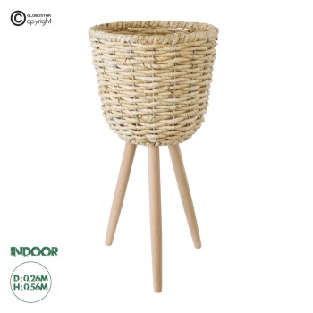 GloboStar® Artificial Garden LIMNOS 20300 Διακοσμητικό Πλεκτό Καλάθι - Κασπώ Γλάστρα - Flower Pot Μπεζ Φ26cm x Υ56cm GloboStar® Artificial Garden LIMNOS 20300 Διακοσμητικό Πλεκτό Καλάθι - Κασπώ Γλάστρα - Flower Pot Μπεζ Φ26cm x Υ56cm
