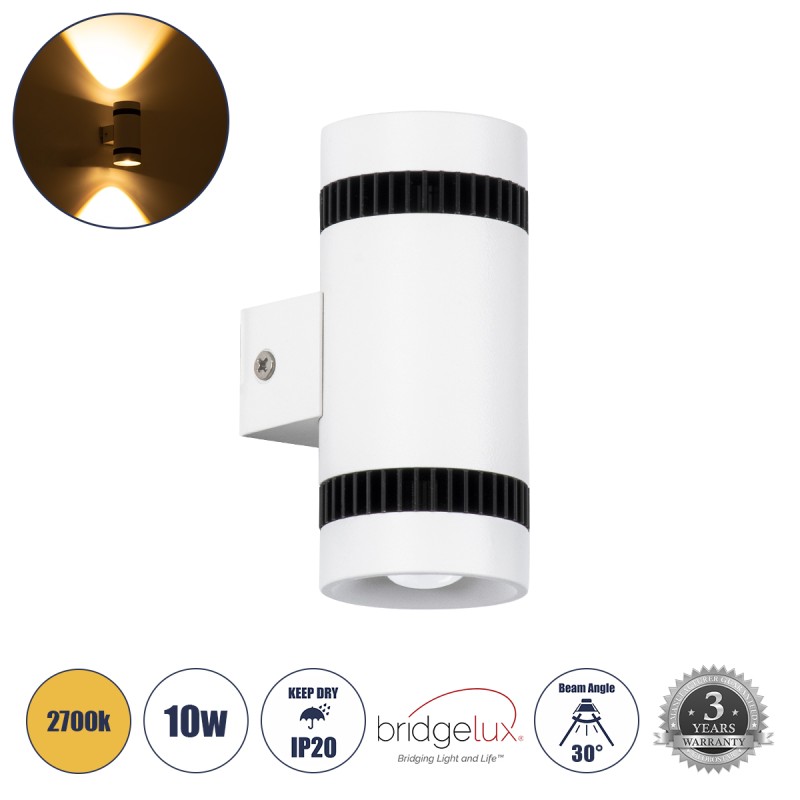 GLOBOSTAR® CANNONAL 60575 Μοντέρνο Φωτιστικό Τοίχου - Απλίκα LED 10W 1150lm 30° AC 220-240V IP20 Θερμό Λευκό 2700K - Bridgelux COB Chip & TÜV SÜD Driver - Μαύρο Ματ & Λευκό Ματ - Μ5 x Π6.5 x Υ11cm - 3 Χρόνια Εγγύηση GLOBOSTAR® CANNONAL 60575 Μοντέρνο Φωτιστικό Τοίχου - Απλίκα LED 10W 1150lm 30° AC 220-240V IP20 Θερμό Λευκό 2700K - Bridgelux COB Chip & TÜV SÜD Driver - Μαύρο Ματ & Λευκό Ματ - Μ5 x Π6.5 x Υ11cm - 3 Χρόνια Εγγύηση