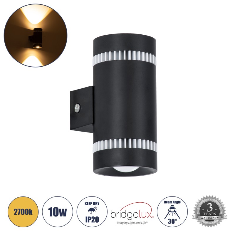 GLOBOSTAR® CANNONAL 60577 Μοντέρνο Φωτιστικό Τοίχου - Απλίκα LED 10W 1150lm 30° AC 220-240V IP20 Θερμό Λευκό 2700K - Bridgelux COB Chip & TÜV SÜD Driver - Μαύρο Ματ & Λευκό Ματ - Μ5 x Π6.5 x Υ11cm - 3 Χρόνια Εγγύηση GLOBOSTAR® CANNONAL 60577 Μοντέρνο Φωτιστικό Τοίχου - Απλίκα LED 10W 1150lm 30° AC 220-240V IP20 Θερμό Λευκό 2700K - Bridgelux COB Chip & TÜV SÜD Driver - Μαύρο Ματ & Λευκό Ματ - Μ5 x Π6.5 x Υ11cm - 3 Χρόνια Εγγύηση