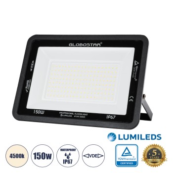 GLOBOSTAR® ATLAS 61429 Προβολέας LED 150W 18000lm 120° AC 220-240V Αδιάβροχο IP67 Φυσικό Λευκό Ματ 4500K - Lumileds SMD Chip - TÜV Rheinland Certified - Μαύρο Ματ - Μ32 x Π4 x Υ23cm - 5 Χρόνια Εγγύηση GLOBOSTAR® ATLAS 61429 Προβολέας LED 150W 18000lm 120° AC 220-240V Αδιάβροχο IP67 Φυσικό Λευκό Ματ 4500K - Lumileds SMD Chip - TÜV Rheinland Certified - Μαύρο Ματ - Μ32 x Π4 x Υ23cm - 5 Χρόνια Εγγύηση