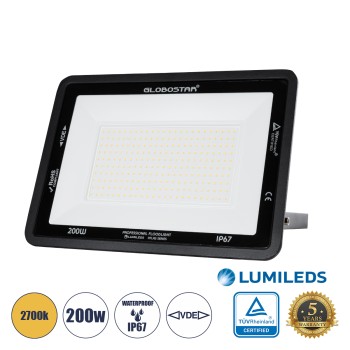 GLOBOSTAR® ATLAS 61433 Προβολέας LED 200W 23000lm 120° AC 220-240V Αδιάβροχο IP67 Θερμό Λευκό 2700K - Lumileds SMD Chip - TÜV Rheinland Certified - Μαύρο Ματ - Μ38 x Π4 x Υ28cm - 5 Χρόνια Εγγύηση GLOBOSTAR® ATLAS 61433 Προβολέας LED 200W 23000lm 120° AC 220-240V Αδιάβροχο IP67 Θερμό Λευκό 2700K - Lumileds SMD Chip - TÜV Rheinland Certified - Μαύρο Ματ - Μ38 x Π4 x Υ28cm - 5 Χρόνια Εγγύηση