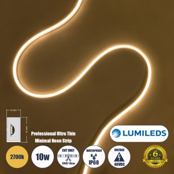 GloboStar® NEONPRO 61527 Professional Neon Flex LED 10W/m 1200lm/m 120° DC 48V Αδιάβροχη IP68 - 120 x SMD 2835 LED Chip/Μέτρο - Dimmable - Μ100 x Π6 x Υ1.2cm - Θερμό Λευκό 2700K - LUMILEDS High Efficiency Chips - 6 Χρόνια Εγγύηση GloboStar® NEONPRO 61527 Professional Neon Flex LED 10W/m 1200lm/m 120° DC 48V Αδιάβροχη IP68 - 120 x SMD 2835 LED Chip/Μέτρο - Dimmable - Μ100 x Π6 x Υ1.2cm - Θερμό Λευκό 2700K - LUMILEDS High Efficiency Chips - 6 Χρόνια Εγγύηση