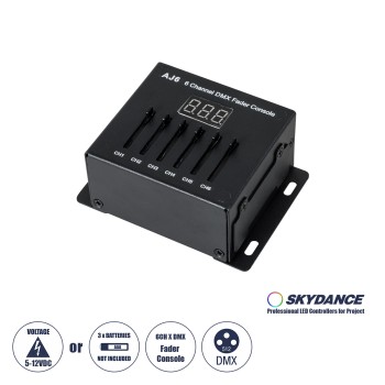 GloboStar® 70675 AJ6 SKYDANCE DMX 6 Channel Fader Console - Κονσόλα Φωτισμού 6 Καναλιών DMX DC 5-12V ή 3 x AAA Μπαταρίες - IP20 Μ10 x Π7 x Υ4cm - 5 Years Warranty GloboStar® 70675 AJ6 SKYDANCE DMX 6 Channel Fader Console - Κονσόλα Φωτισμού 6 Καναλιών DMX DC 5-12V ή 3 x AAA Μπαταρίες - IP20 Μ10 x Π7 x Υ4cm - 5 Years Warranty