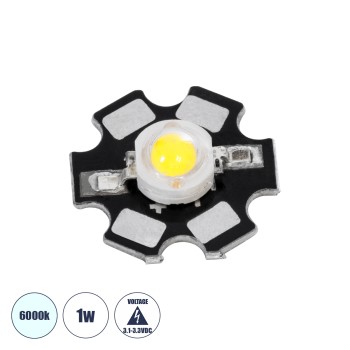 GLOBOSTAR® STARCHIP 73740 High Power Star LED 1W 100lm 90° DC 12V IP20 Ψυχρό Λευκό 6000K Dimmable - Sanan Chip - Μ2 x Π2 x Υ0.6cm - 2 Χρόνια Εγγύηση GLOBOSTAR® STARCHIP 73740 High Power Star LED 1W 100lm 90° DC 12V IP20 Ψυχρό Λευκό 6000K Dimmable - Sanan Chip - Μ2 x Π2 x Υ0.6cm - 2 Χρόνια Εγγύηση