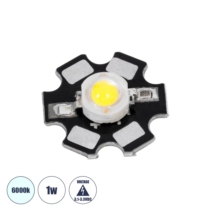 GLOBOSTAR® STARCHIP 73740 High Power Star LED 1W 100lm 90° DC 12V IP20 Ψυχρό Λευκό 6000K Dimmable - Sanan Chip - Μ2 x Π2 x Υ0.6cm - 2 Χρόνια Εγγύηση GLOBOSTAR® STARCHIP 73740 High Power Star LED 1W 100lm 90° DC 12V IP20 Ψυχρό Λευκό 6000K Dimmable - Sanan Chip - Μ2 x Π2 x Υ0.6cm - 2 Χρόνια Εγγύηση