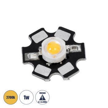 GloboStar® 73743 High Power Star LED - Υψηλής Ισχύος Star LED 1W DC 3.2V Θερμό Λευκό 2700K Φ2 x Υ0.6cm - 2 Χρόνια Εγγύηση GloboStar® 73743 High Power Star LED - Υψηλής Ισχύος Star LED 1W DC 3.2V Θερμό Λευκό 2700K Φ2 x Υ0.6cm - 2 Χρόνια Εγγύηση
